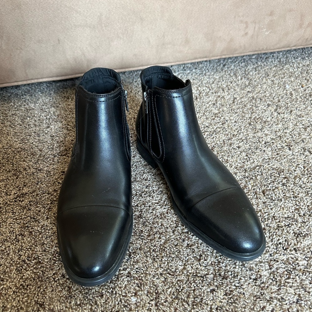Black Leather Men's Ankle Boots